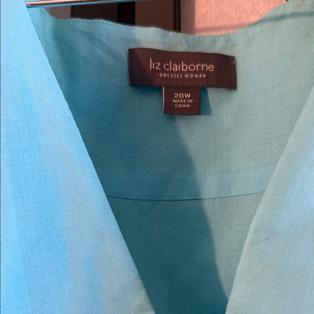Liz Claiborne Aqua Pleated Midi Dress - Picture 2 of 5